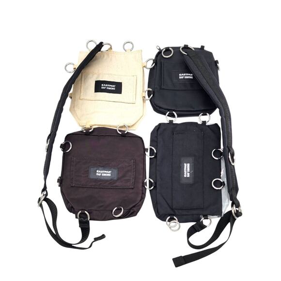 Eastpak x Raf Simons Convertible 4 Pouches and Backpack Black, White - NWOT